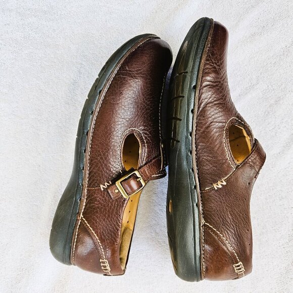 Clarks Unstructured Comfortable Mary Jane Brown Leather Loafers Size 10 M - Picture 3 of 7